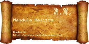 Mandula Melitta névjegykártya