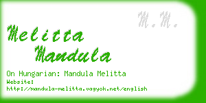 melitta mandula business card